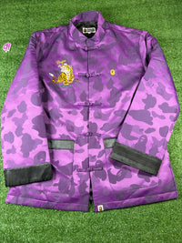 Bape Purple Camo Tiger Padded China Jacket Size XL
