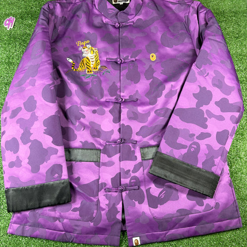 Bape Purple Camo Tiger Padded China Jacket Size Large