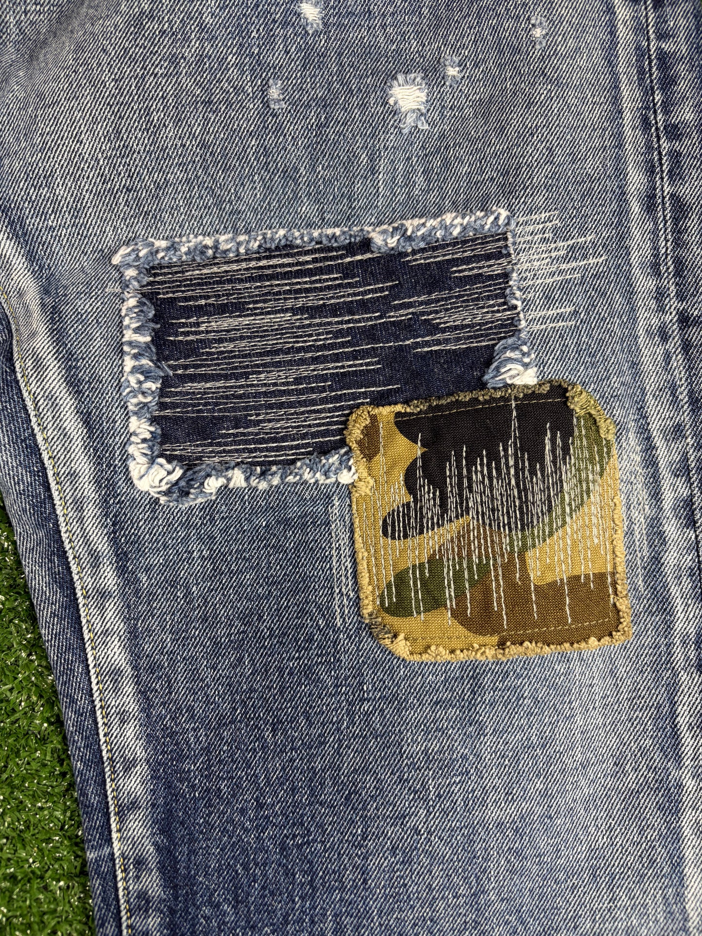 Bape 1999 Type-02 Camo Distressed Jeans Size Large