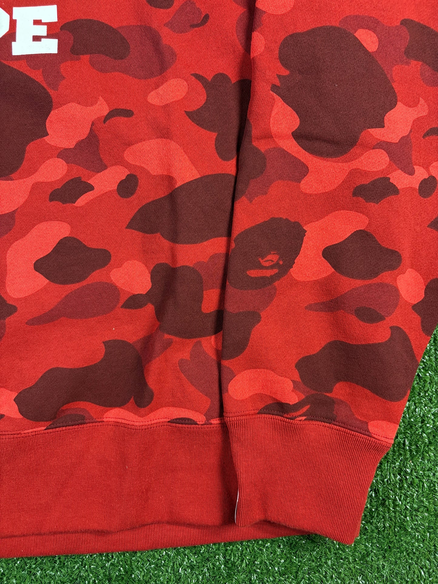 BAPE Color Camo College Red Crewneck Sweater Size XXL