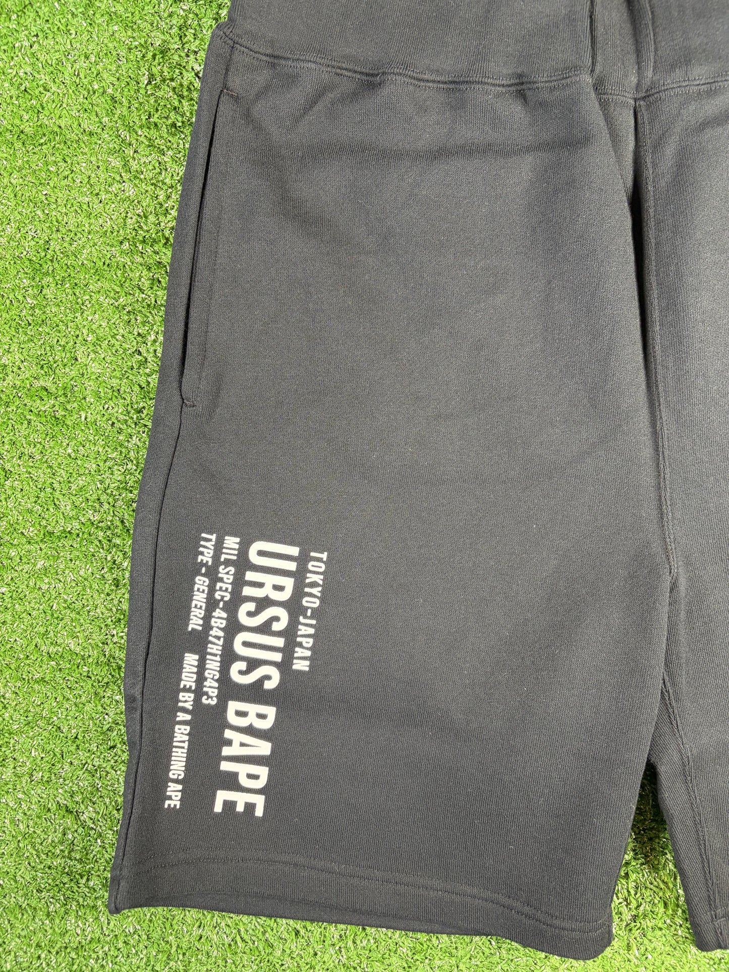 Bape X Ursus Black Cotton Sweatshorts Size Large