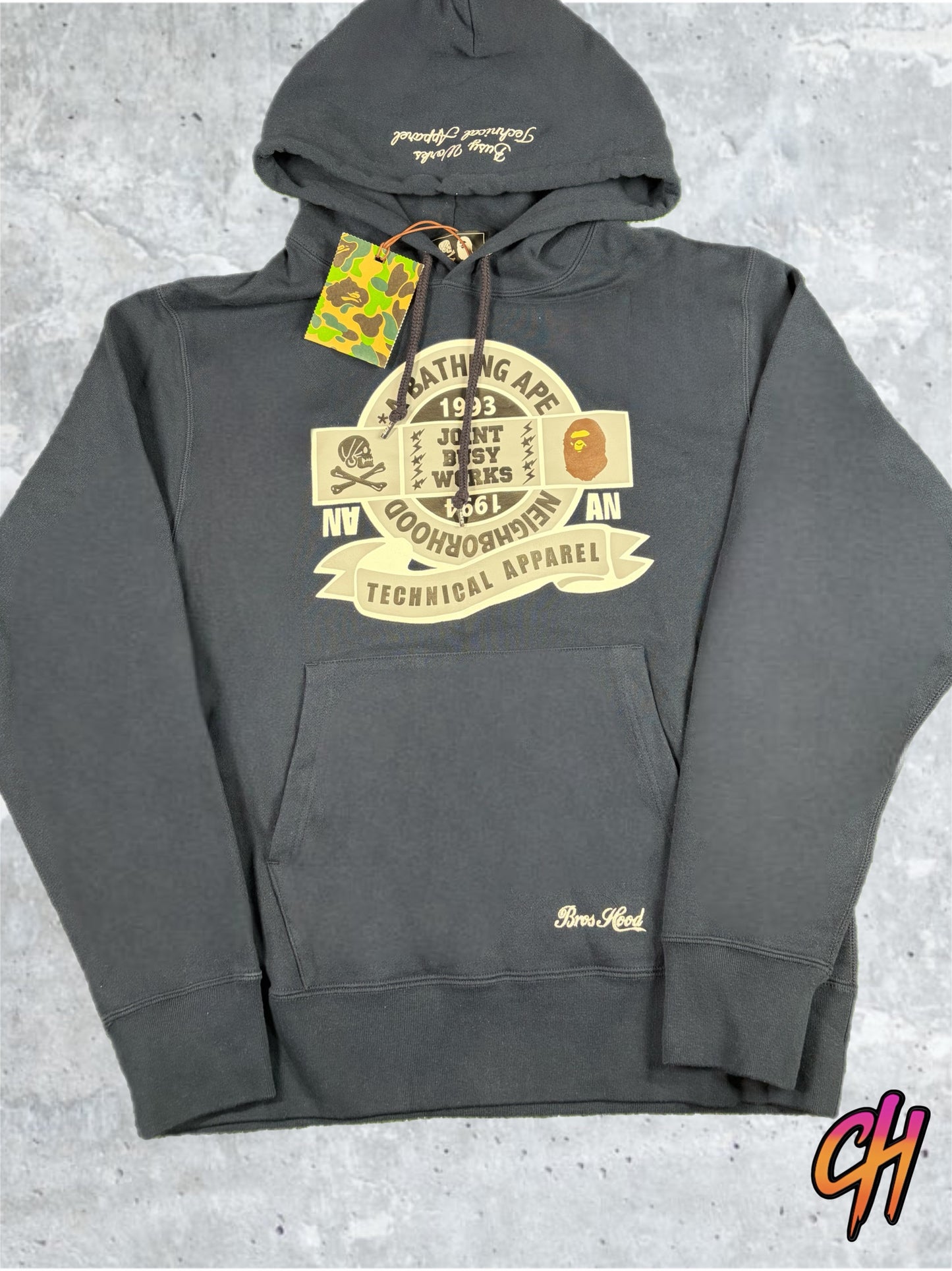 BAPE X Neighborhood Relaxed Fit Navy Hoodie Size Medium