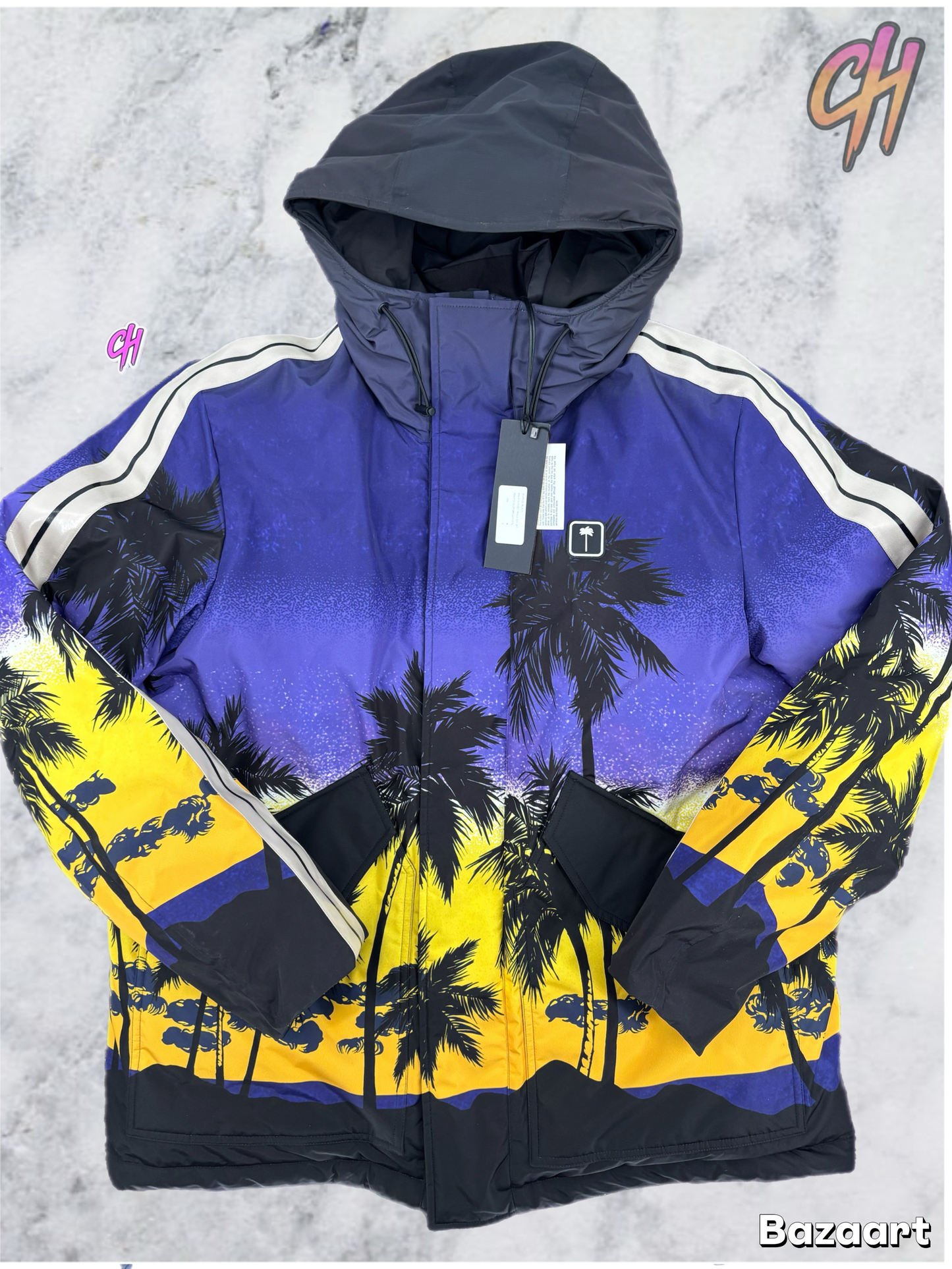 Palm Angels 'Palm Sunset' Track Ski Jacket Size XL (MSRP: $1,775.00)