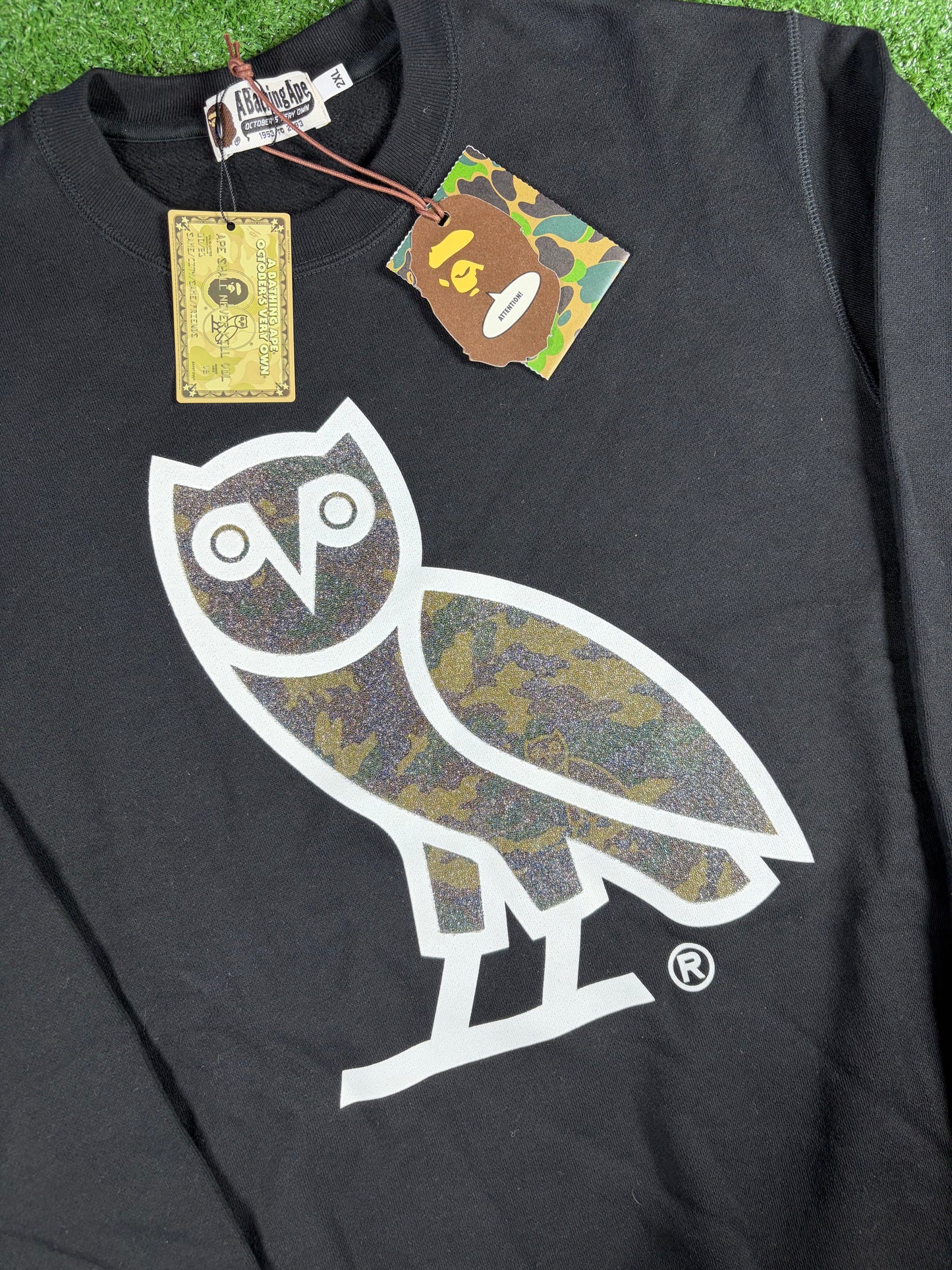 BAPE X OVO Glass Beads Woodland Camo Crewneck XXL