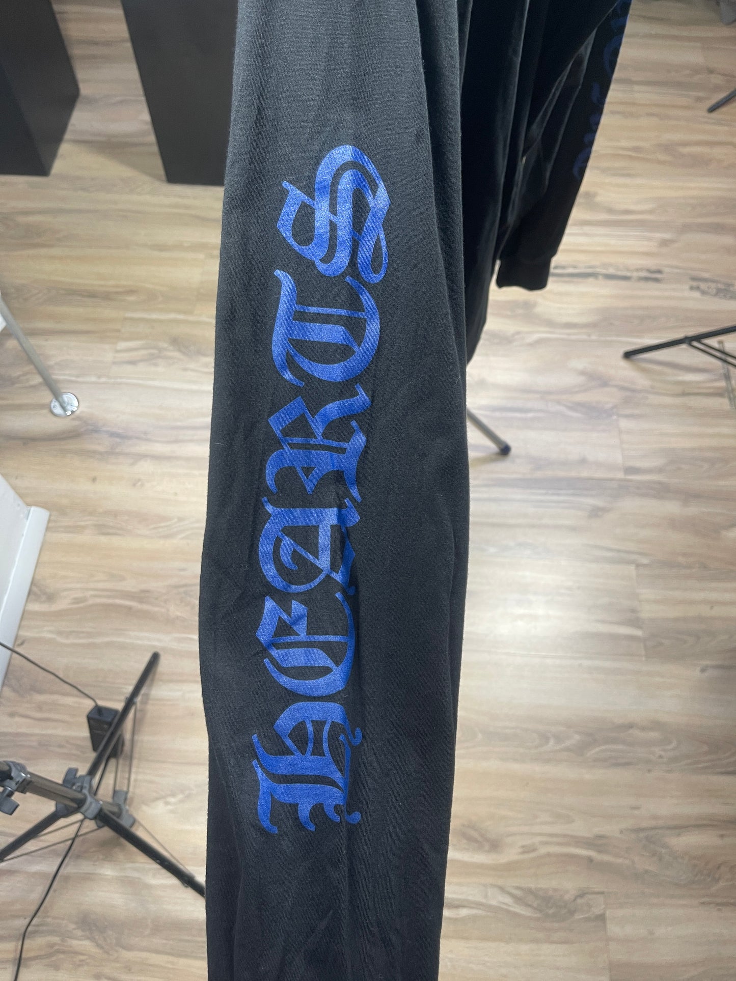 Chrome Hearts Blue Neck Logo Black L/S Shirt Size Medium