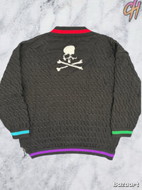Mastermind World Knitted Black Tennis Cardigan Size Large (MSRP: $1,916)