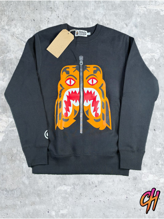 Bape Tiger Black Crewneck Sweater FW21 Size Medium