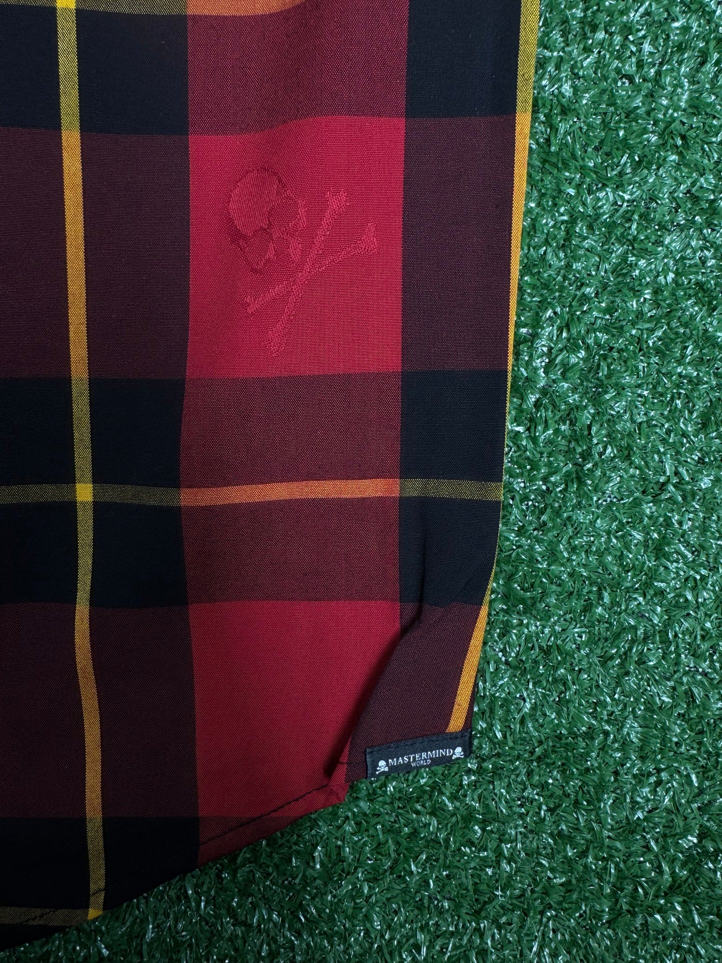 Mastermind Vs. Bape Red 2-Color Check T-Shirt Size Small