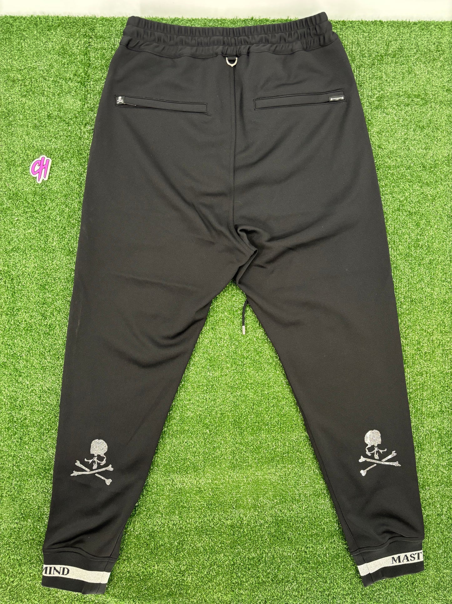Mastermind Color Ribbed Black Track Pants Size Large (MSRP: $1,279)