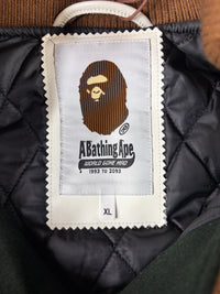 Bape X END. 'Bowling Pins' Green Varsity Jacket Size XL