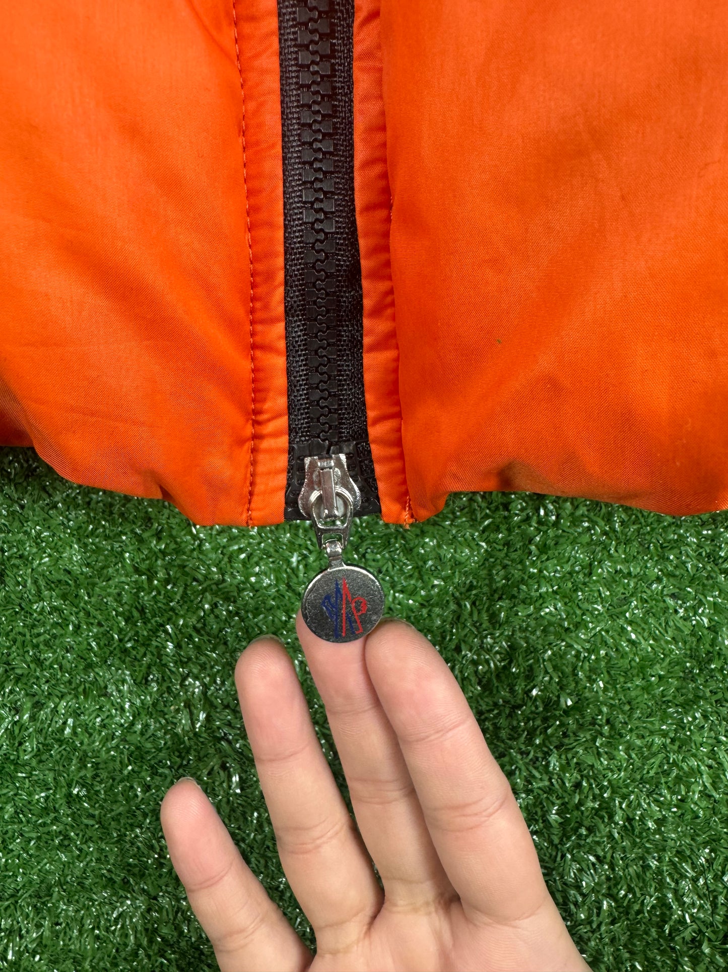 Moncler Orange Maya Puffer Down Coat Jacket (Pre-Owned)