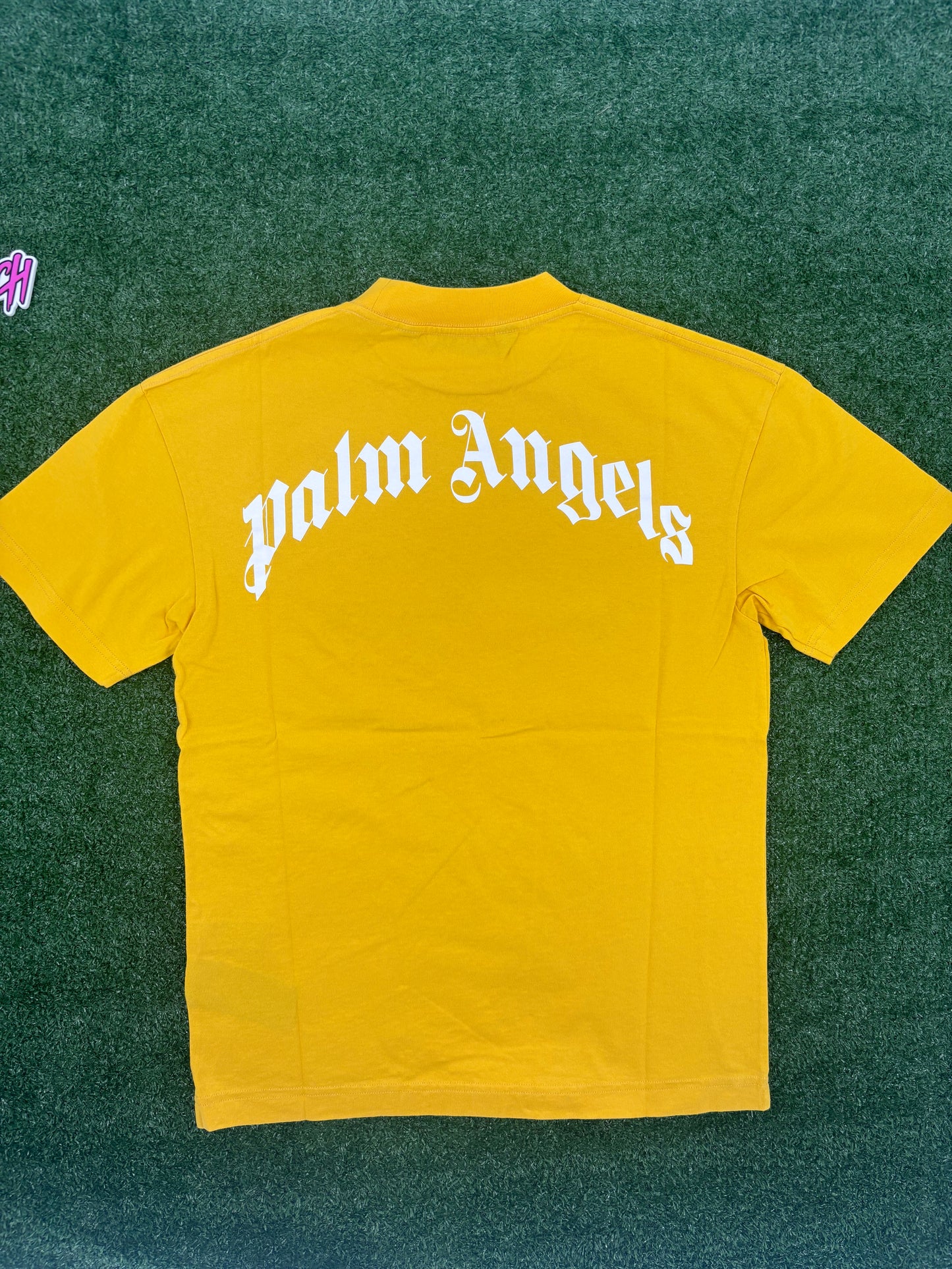 Palm Angels Classic Shark Design Yellow T-Shirt Size XS