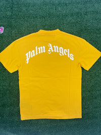 Palm Angels Classic Shark Design Yellow T-Shirt Size Small