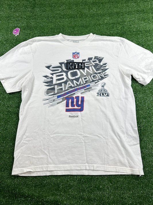 Reebok NFL New York Giants Super Bowl T-Shirt (USED) - Size XL