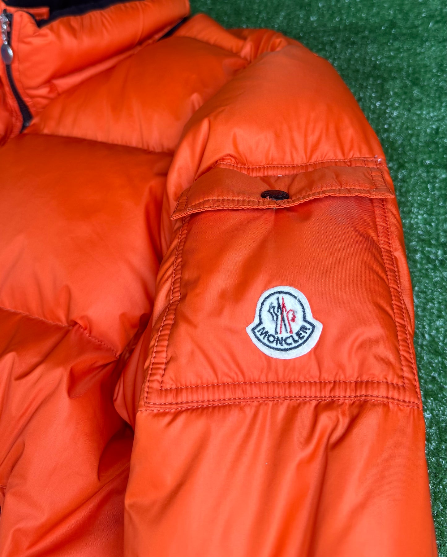 Moncler Orange Maya Puffer Down Coat Jacket (Pre-Owned)