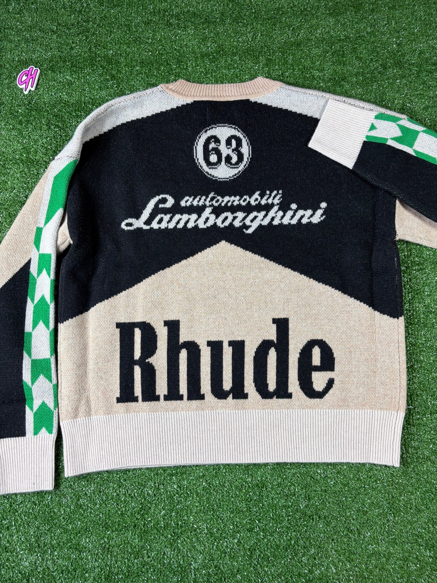 Men's RHUDE X Lamborghini Authentic Knitted Crewneck Sweater SM MSRP: $2,360