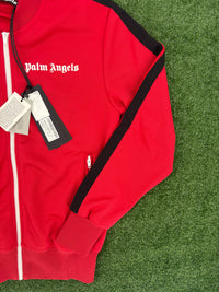 Palm Angels Red/Black Striped Bomber Track Jacket Size Small (MSRP: $565.00)