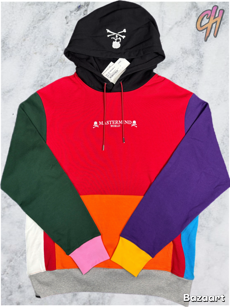 Mastermind World Vs. Bape Multi-Colored Red Hoodie Size Medium