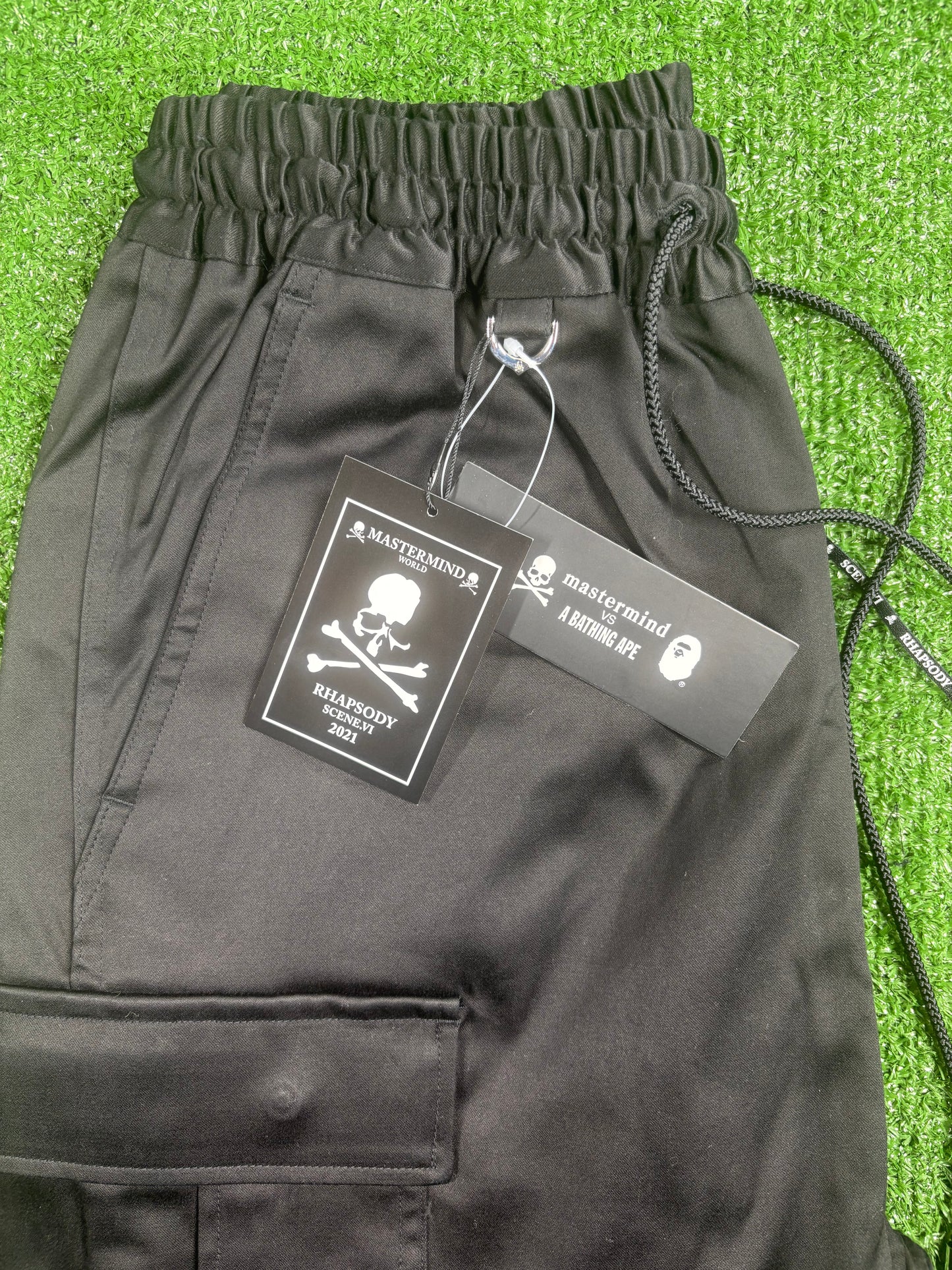 Mastermind Vs. Bape Masterseed Black Cargo Short Pants Size Small