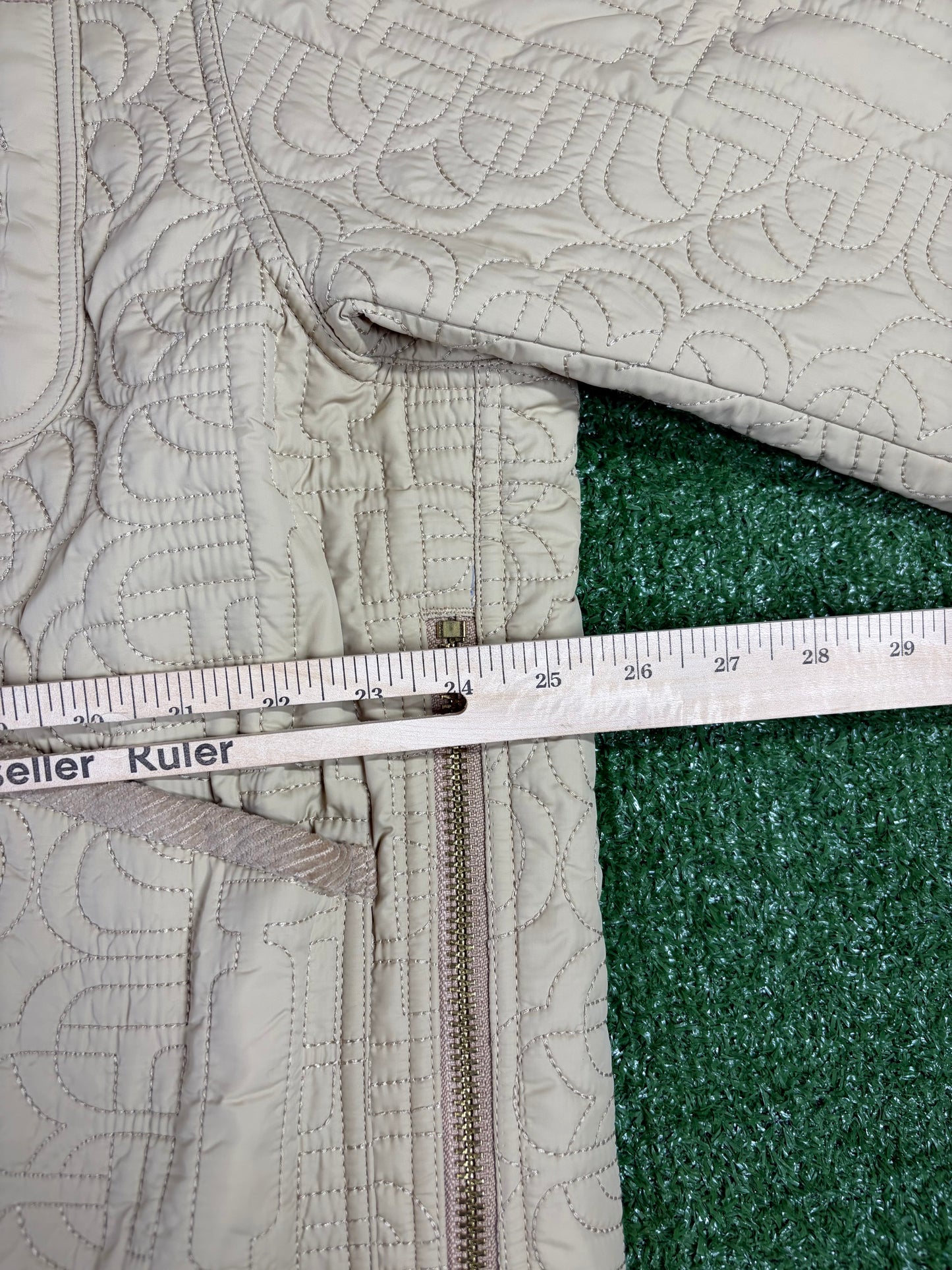 Bape Black Beige Quilted Collared Jacket Size Medium