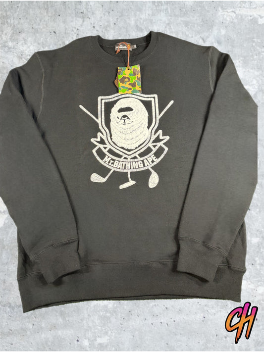 Bape 'Mr. Bathing Ape' Black Crewneck Sweater Size Small