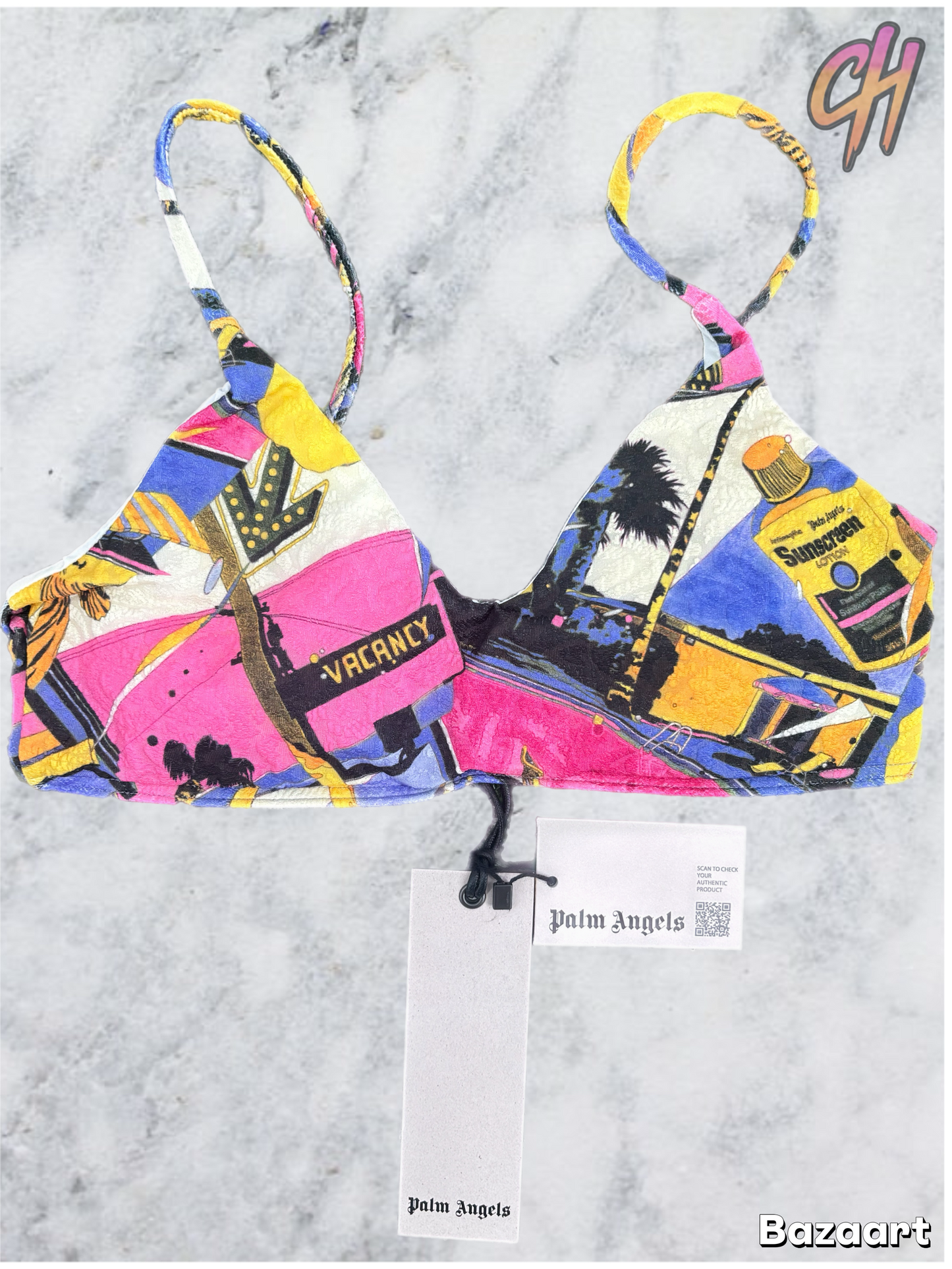 Palm Angels Women's Miami Mix Bikini Top Size Medium