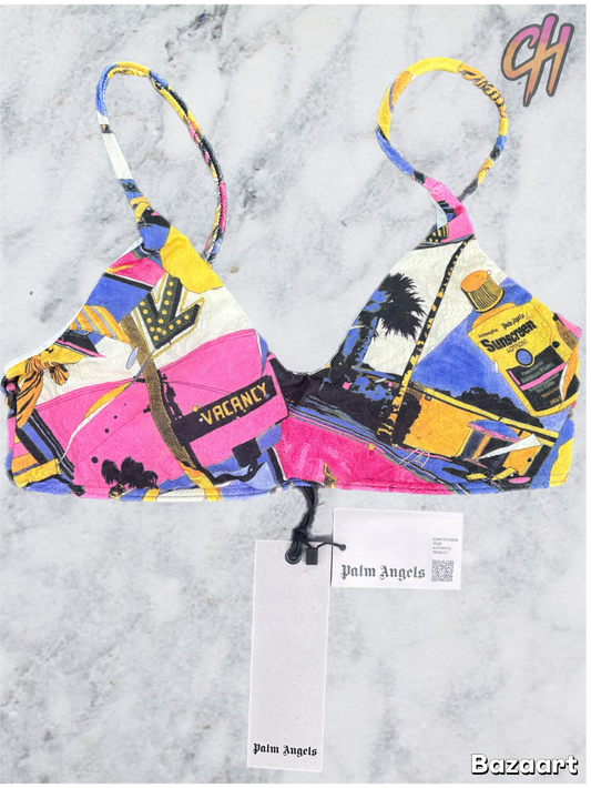 Palm Angels Women's Miami Mix Bikini Top Size Large