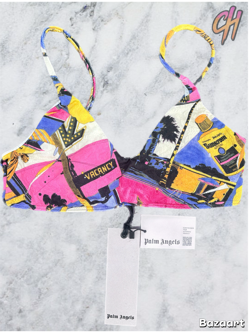 Palm Angels Women's Miami Mix Bikini Top Size Medium