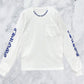 Chrome Hearts Blue Neck Logo White L/S Shirt - Size Medium Brand New