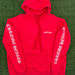 Chrome Hearts "Scroll Logo" Red Pullover Hoodie Size XXL