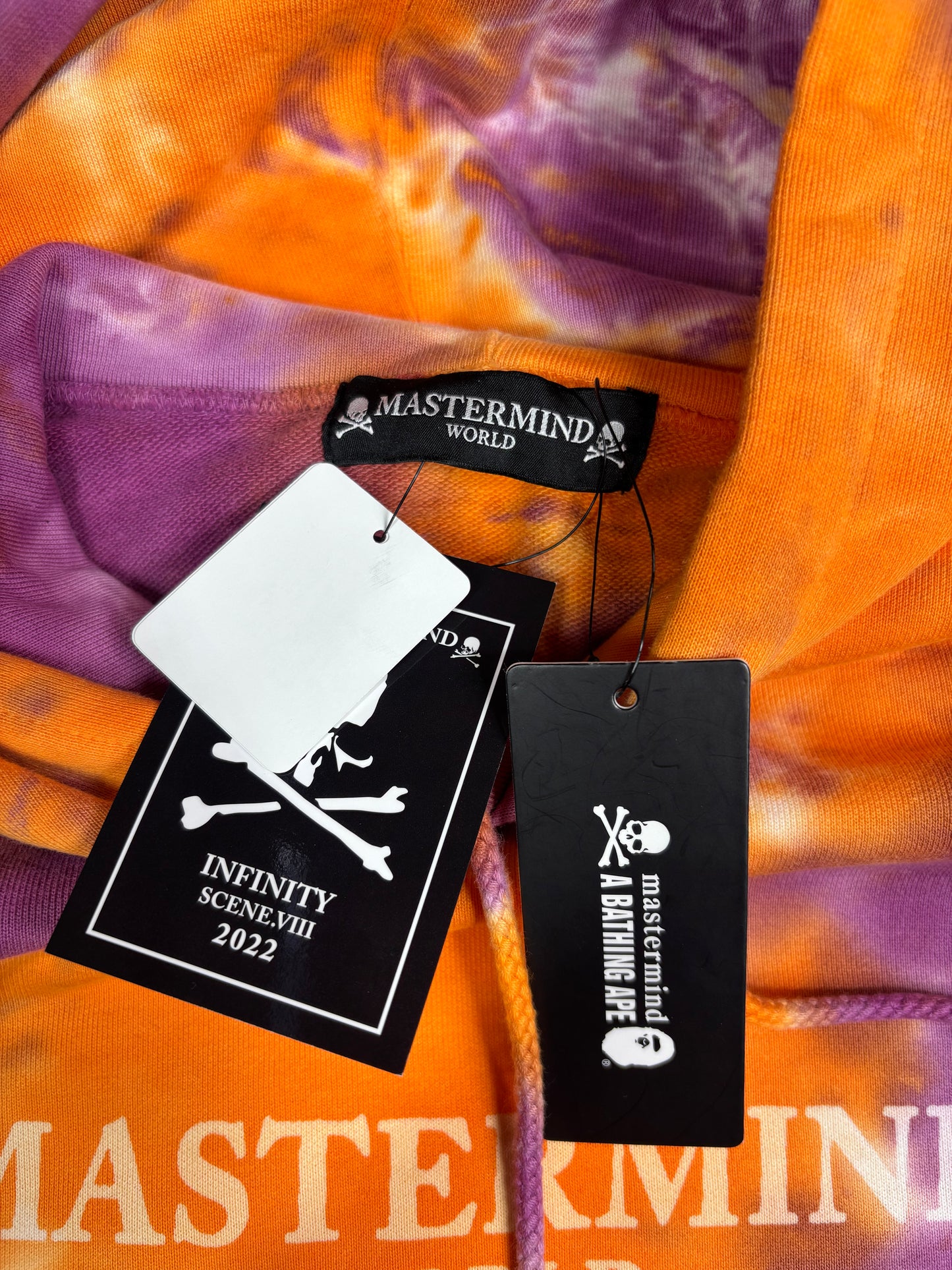Mastermind World Vs. Bape Purple Tie-Dye Hoodie Size Medium
