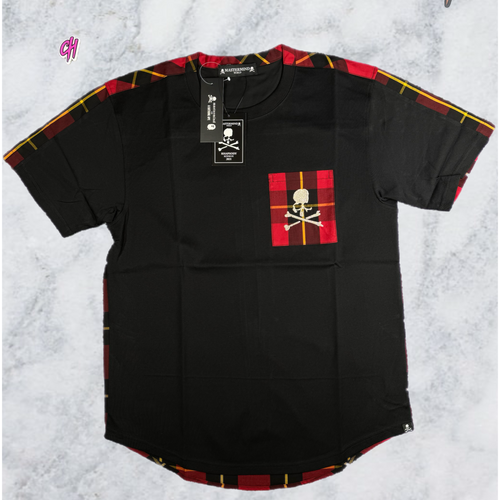 Mastermind Vs. Bape Red 2-Color Check T-Shirt Size Small