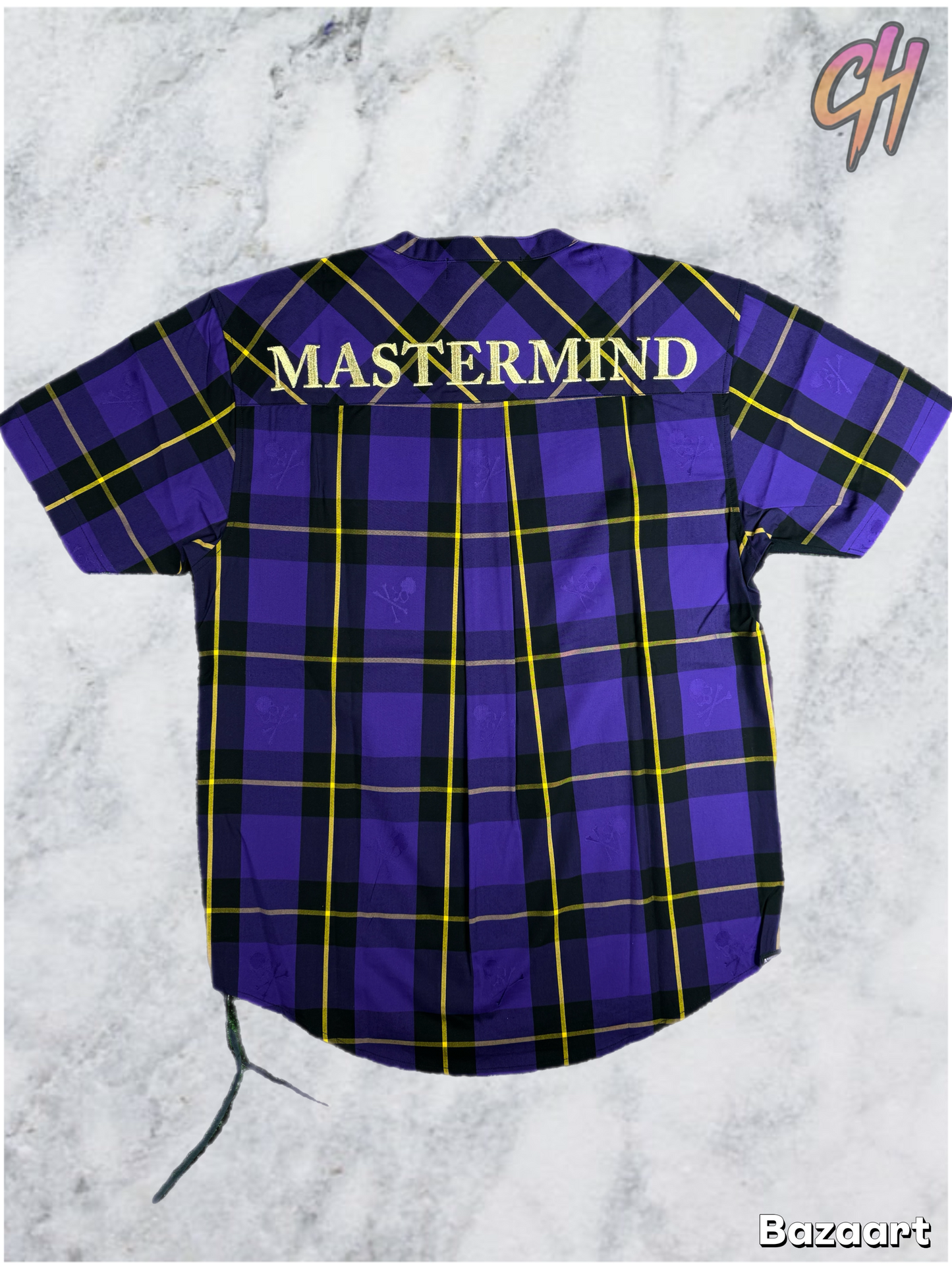 Mastermind Vs. Bape Purple Color Check S/S T-Shirt Size Small