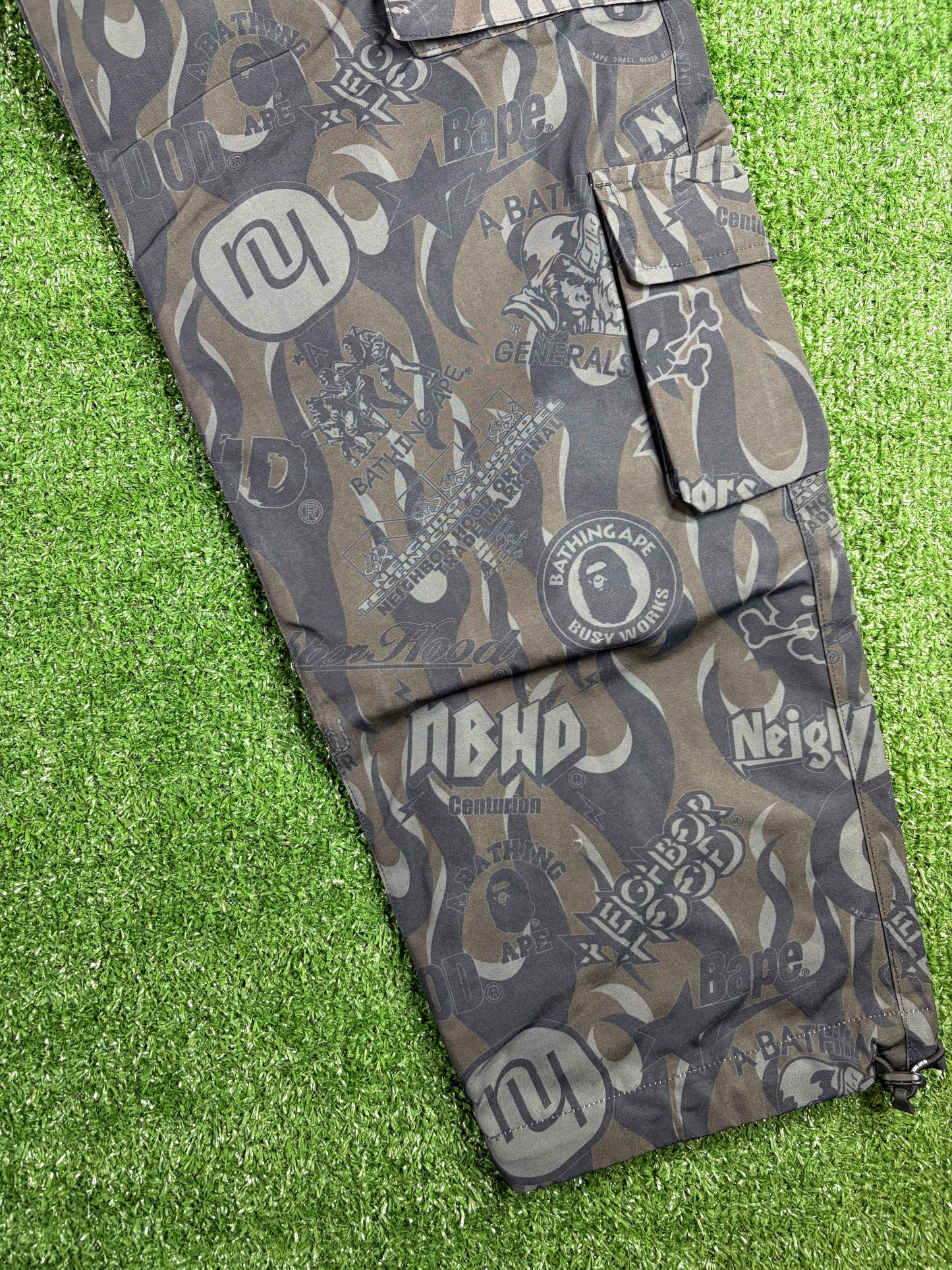 BAPE X Neighborhood Multi Pocket Track Pants Size Medium