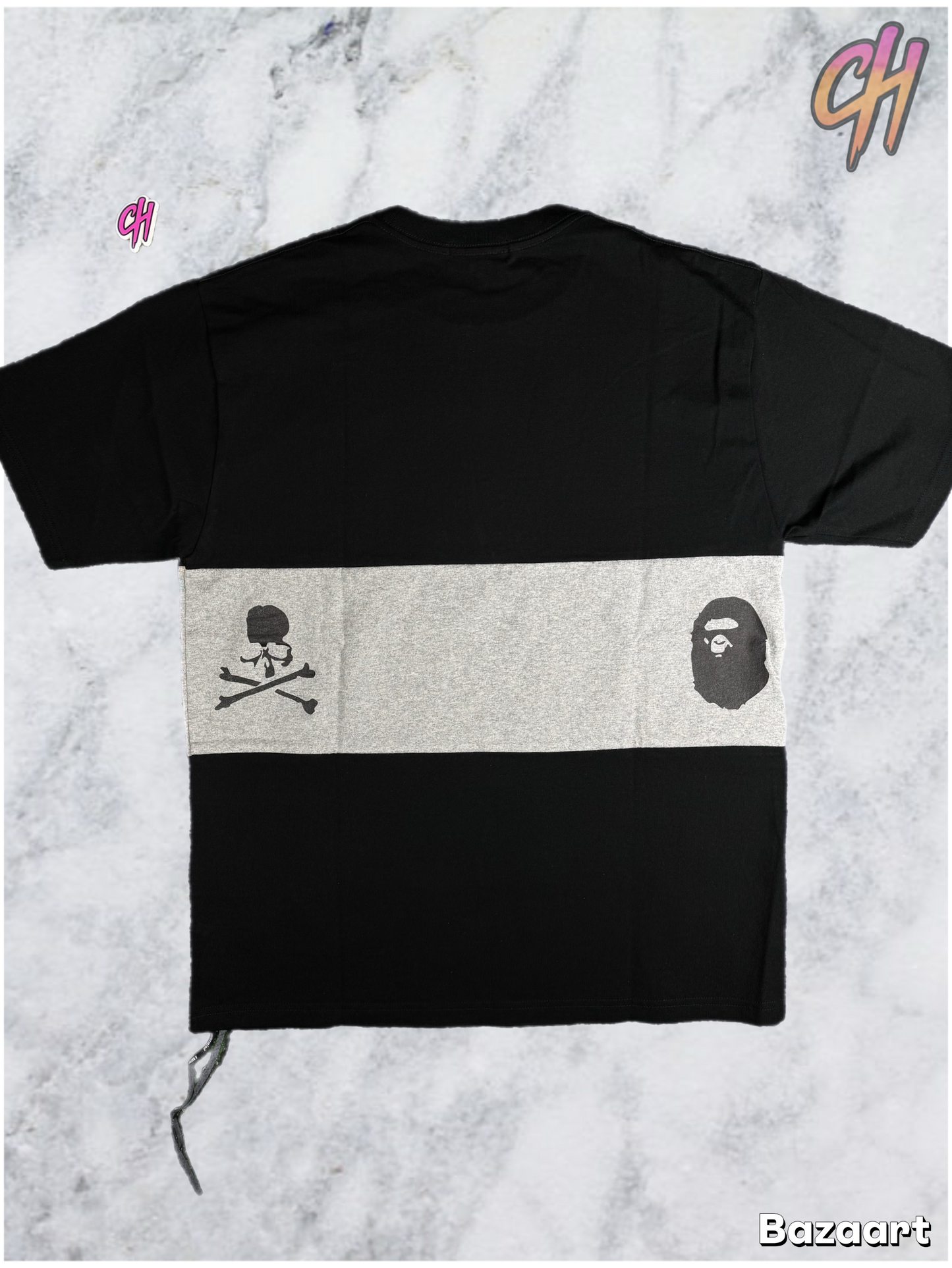 Mastermind X Bape Stripe College Black T-Shirt Size Small