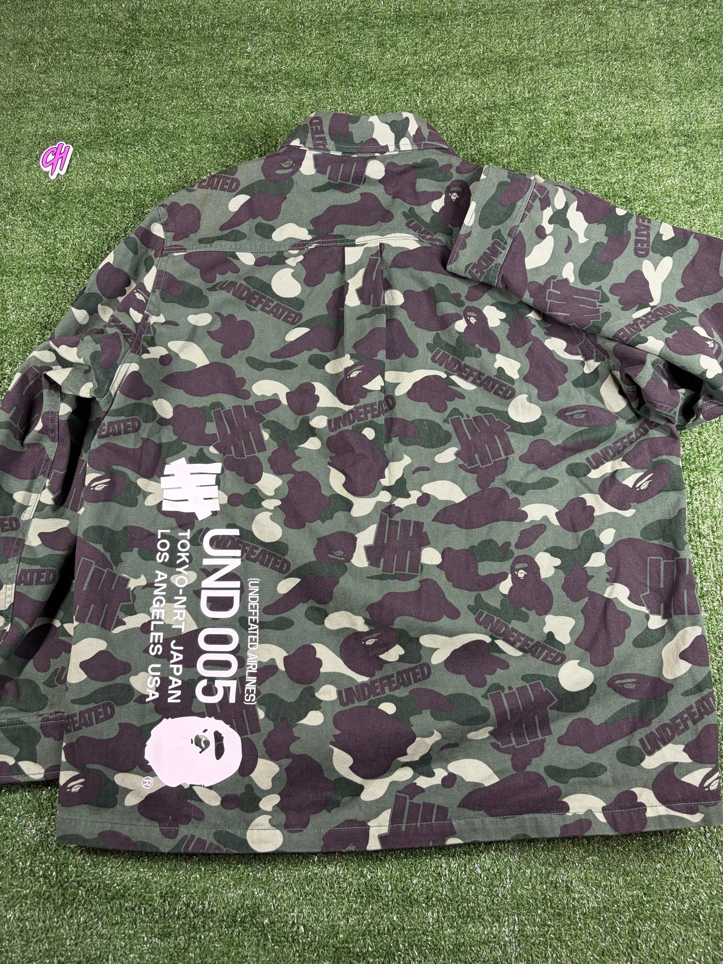 BAPE X Undefeated Color Camo Flannel Jacket Size XL