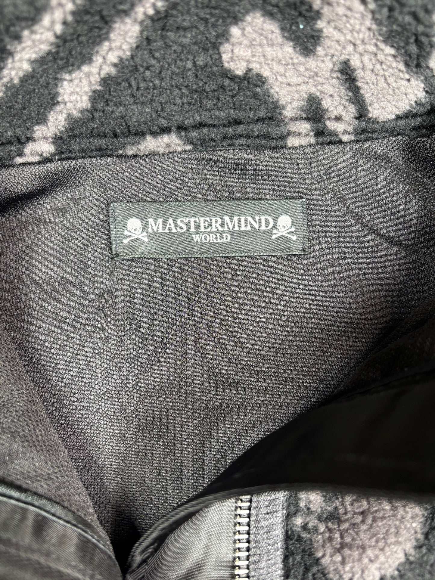 Mastermind Vs. Bape 'All Over' Black Sherpa Blouson Size Medium (MSRP: $2,275)