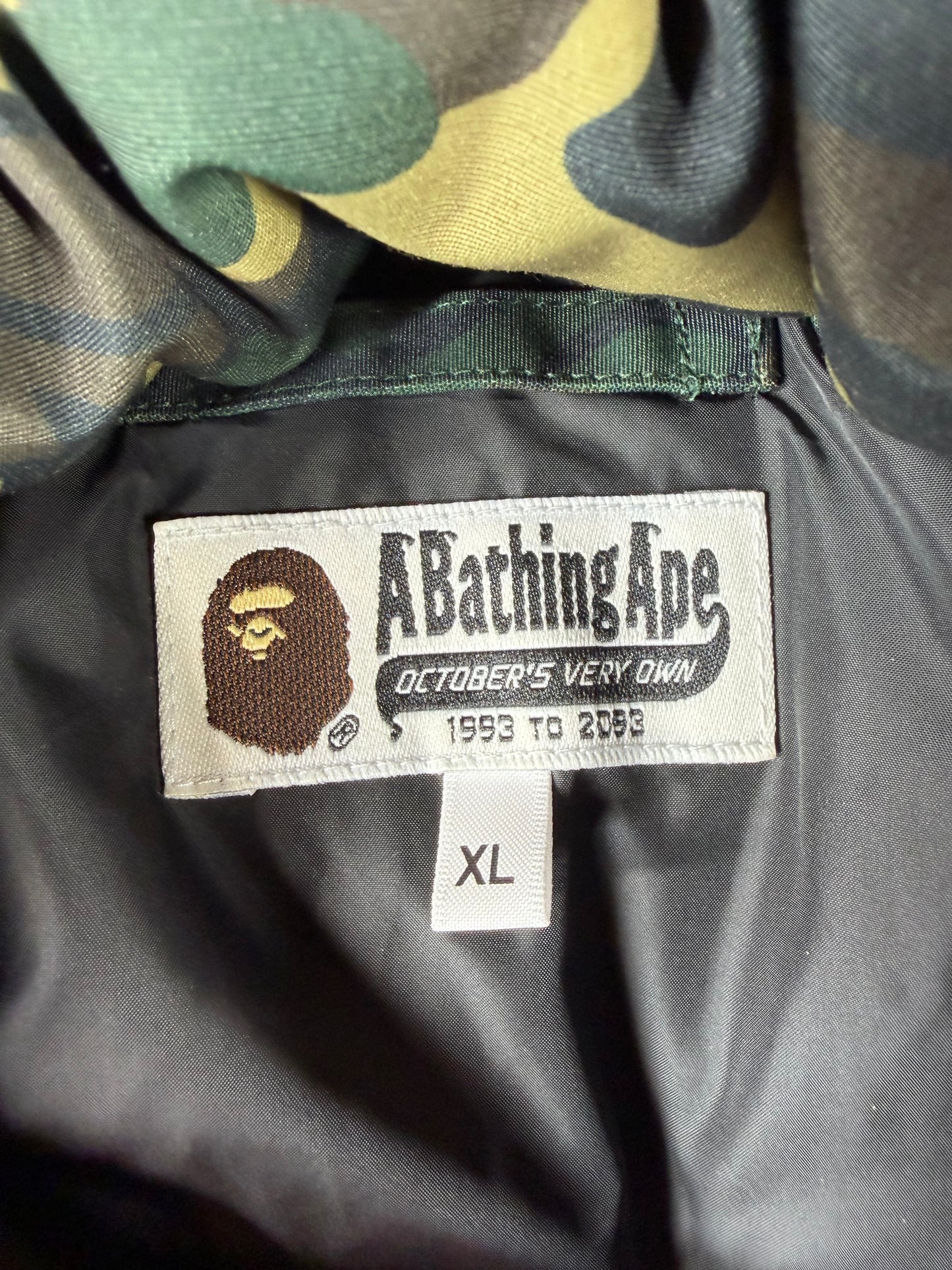 Bape X OVO Woodland Camo Green Down Vest Size XL