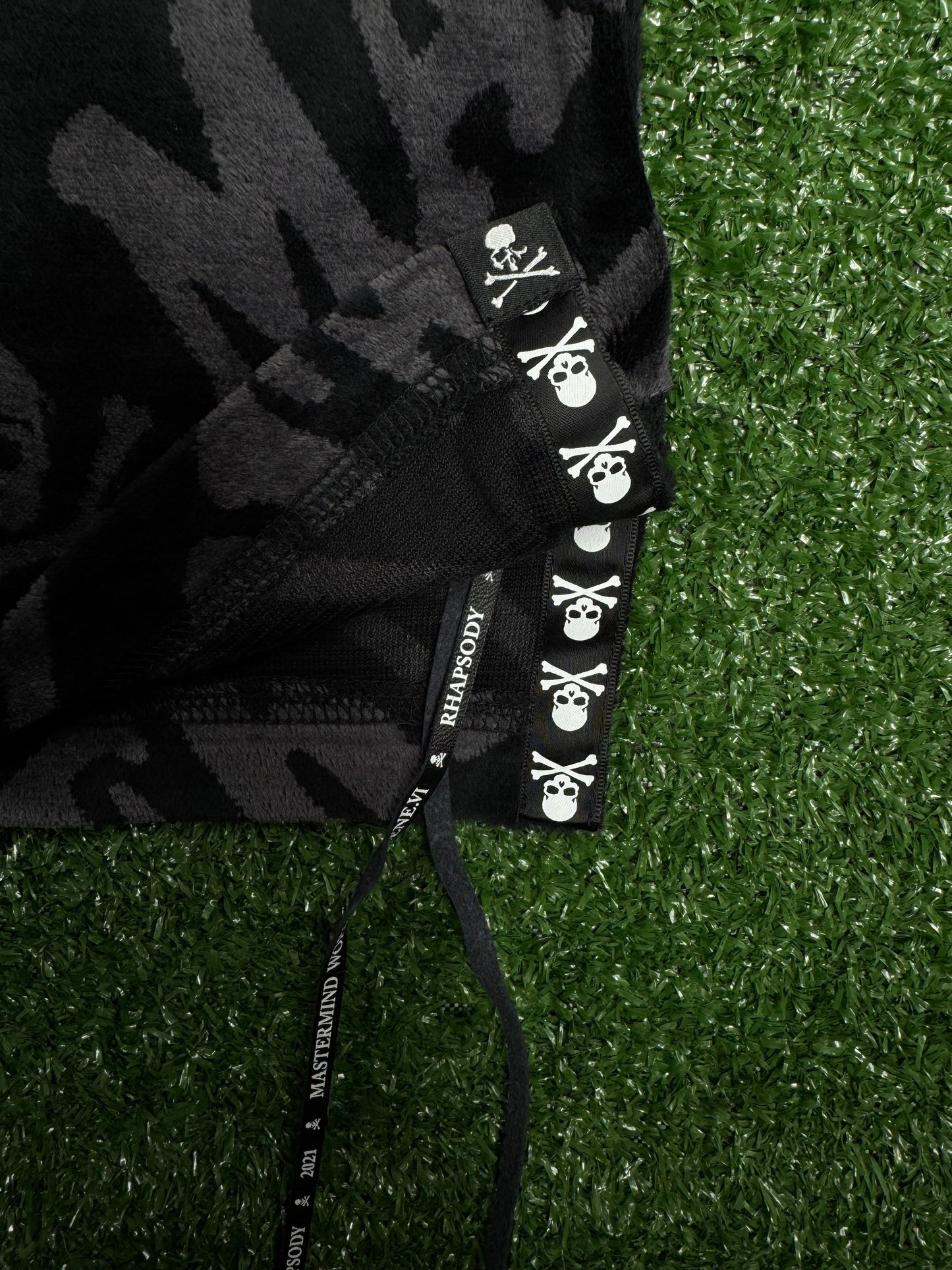 Mastermind Vs. Bape Velour Diagonal Black T-Shirt Size Large