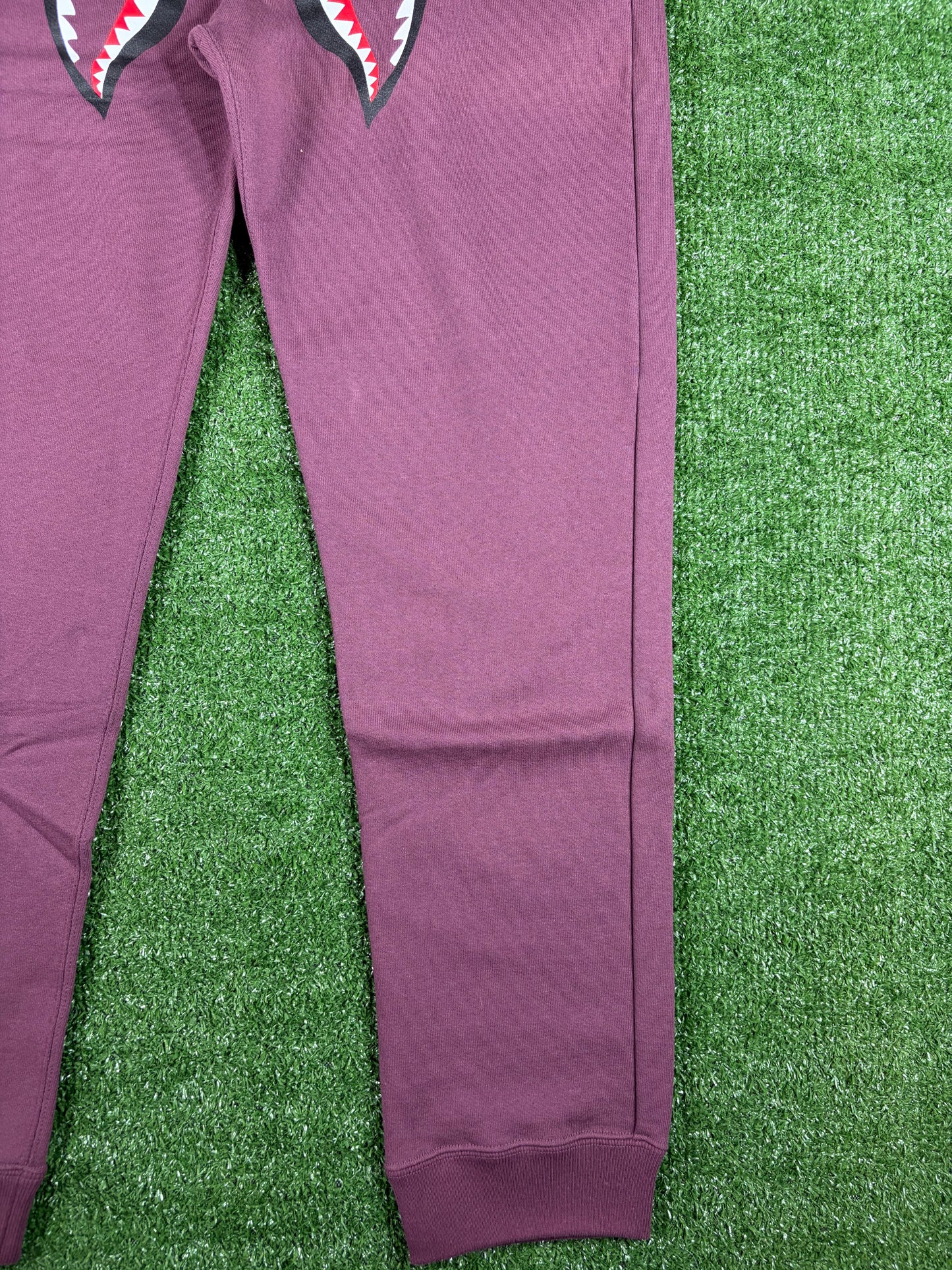 Bape Shark Burgundy Slim Fit Sweatpants Size Large