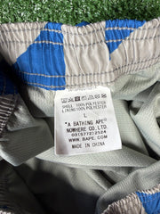 Bape Bapesta Pattern Grey Beach Shorts Size XL