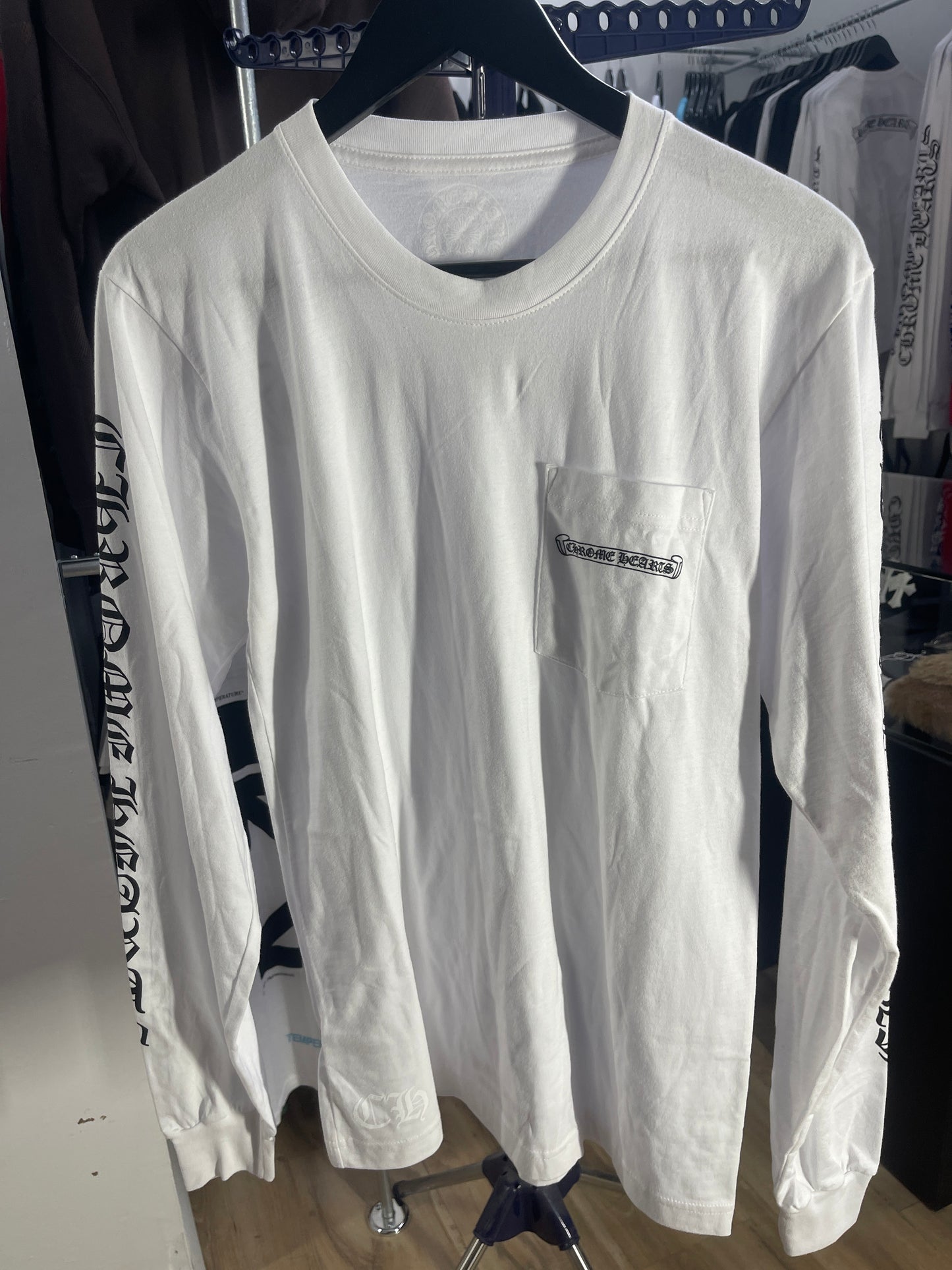 Chrome Hearts F*** You Scroll Logo Long Sleeve Shirt White