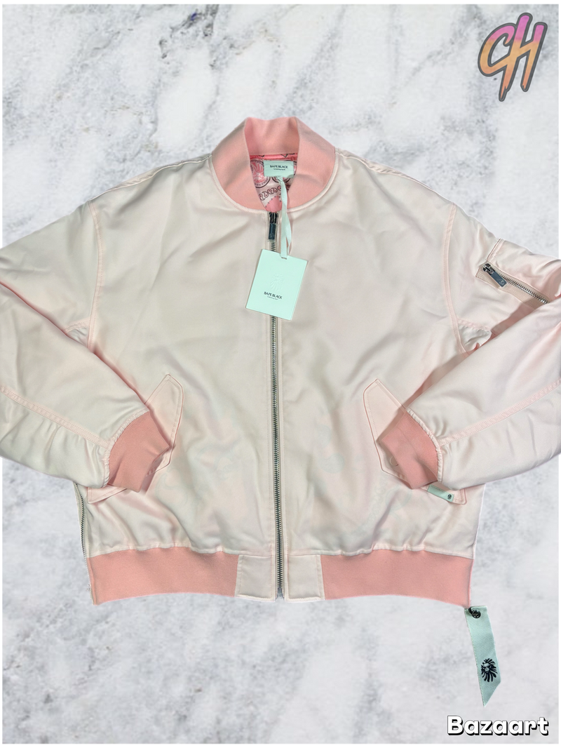 Bape Black Pink Satin Bomber Jacket Size XL (MSRP: $900)