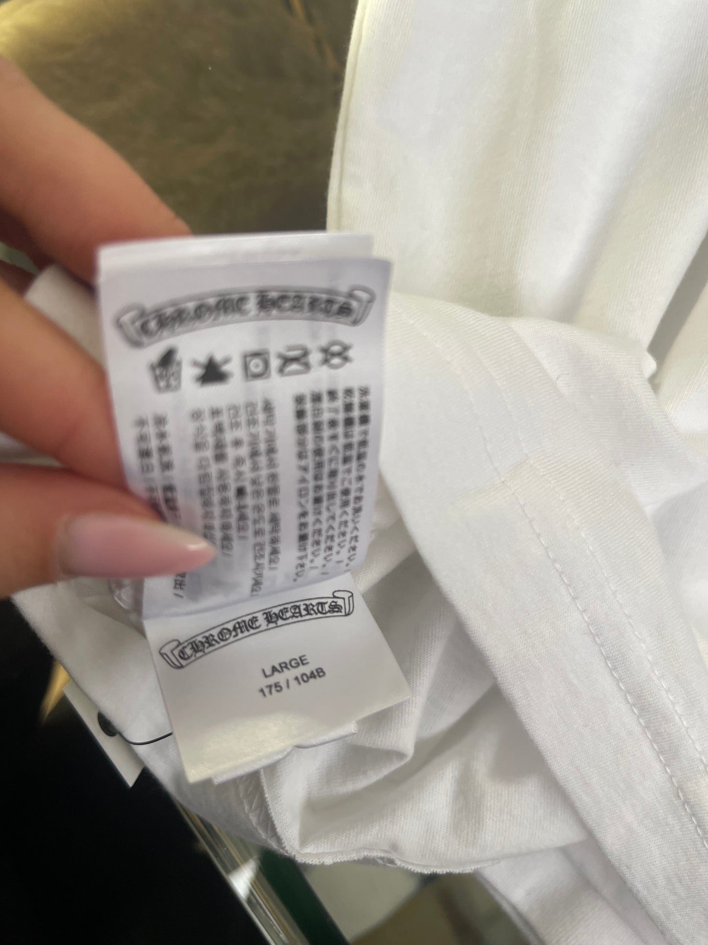 Chrome Hearts Neck Logo Long Sleeve Pocket Crew T-shirt White