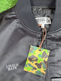 Bape X Ursus MA-1 Black Bomber Jacket Size XL