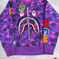 BAPE Color Camo Embroidery Shark Purple Crewneck Large