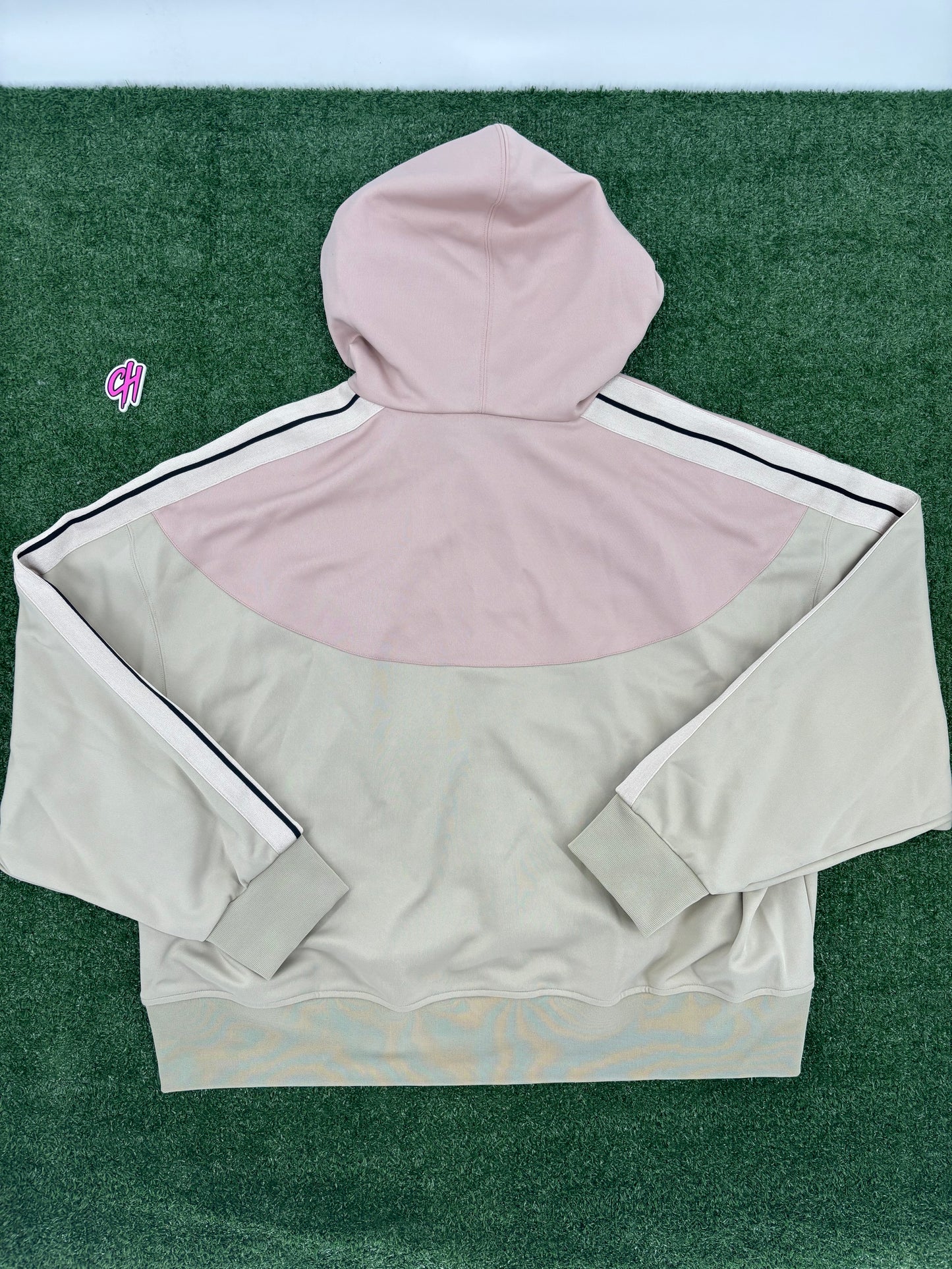 Palm Angels Two Tone 'Beige/Rose' Hooded Track Jacket Size XL (MSRP: $625.00)