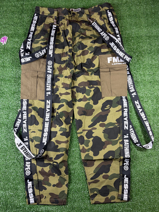 Bape X Jessie Reyez Green 6 Pocket Cargo Pants Size Large