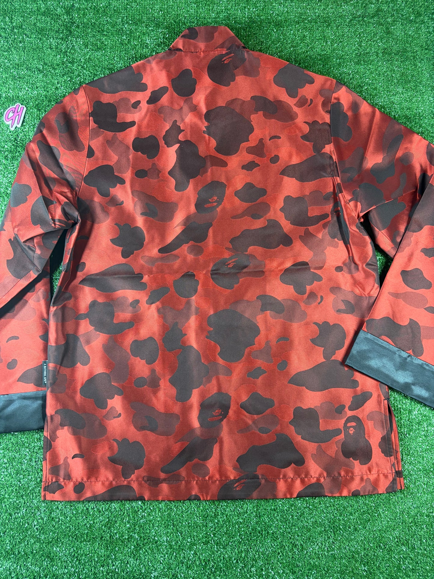 Bape Red Color Camo Padded Chinese Jacket Size XXL