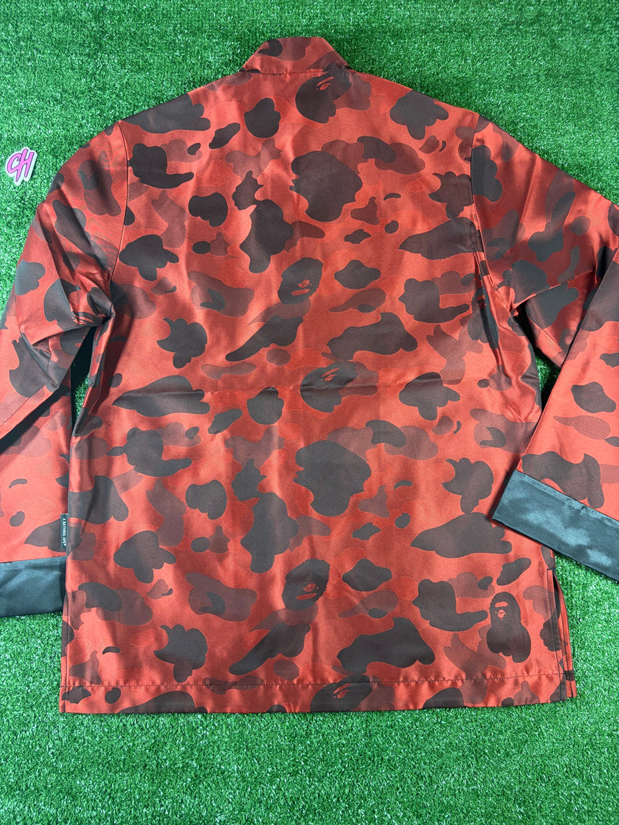 Bape Red Color Camo Padded Chinese Jacket Size Small